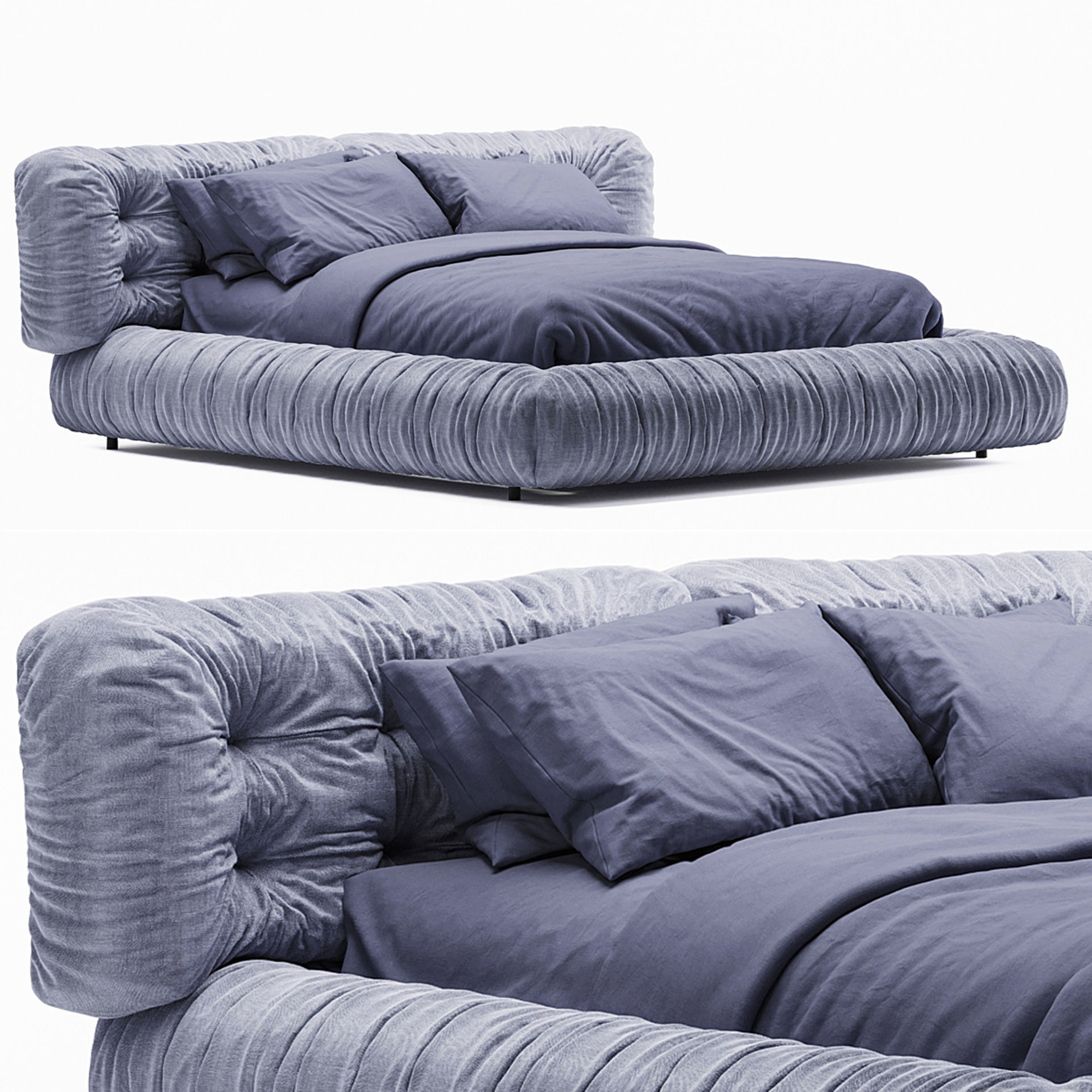 bed baxter milano Low-poly 3D model_4