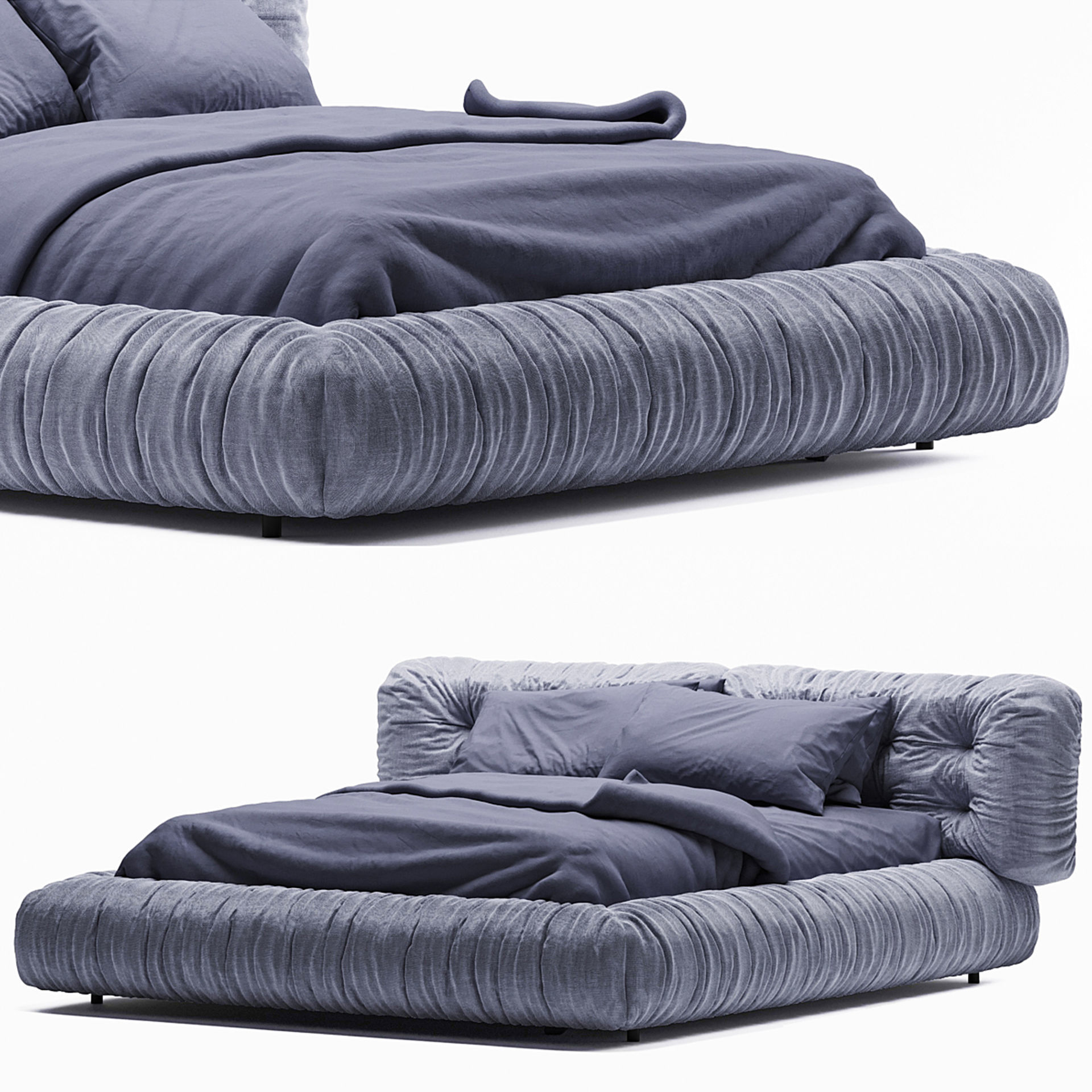 bed baxter milano Low-poly 3D model_3