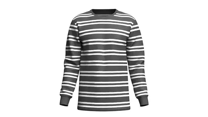 Round Neck Long Sleeve Sweat T-Shirt