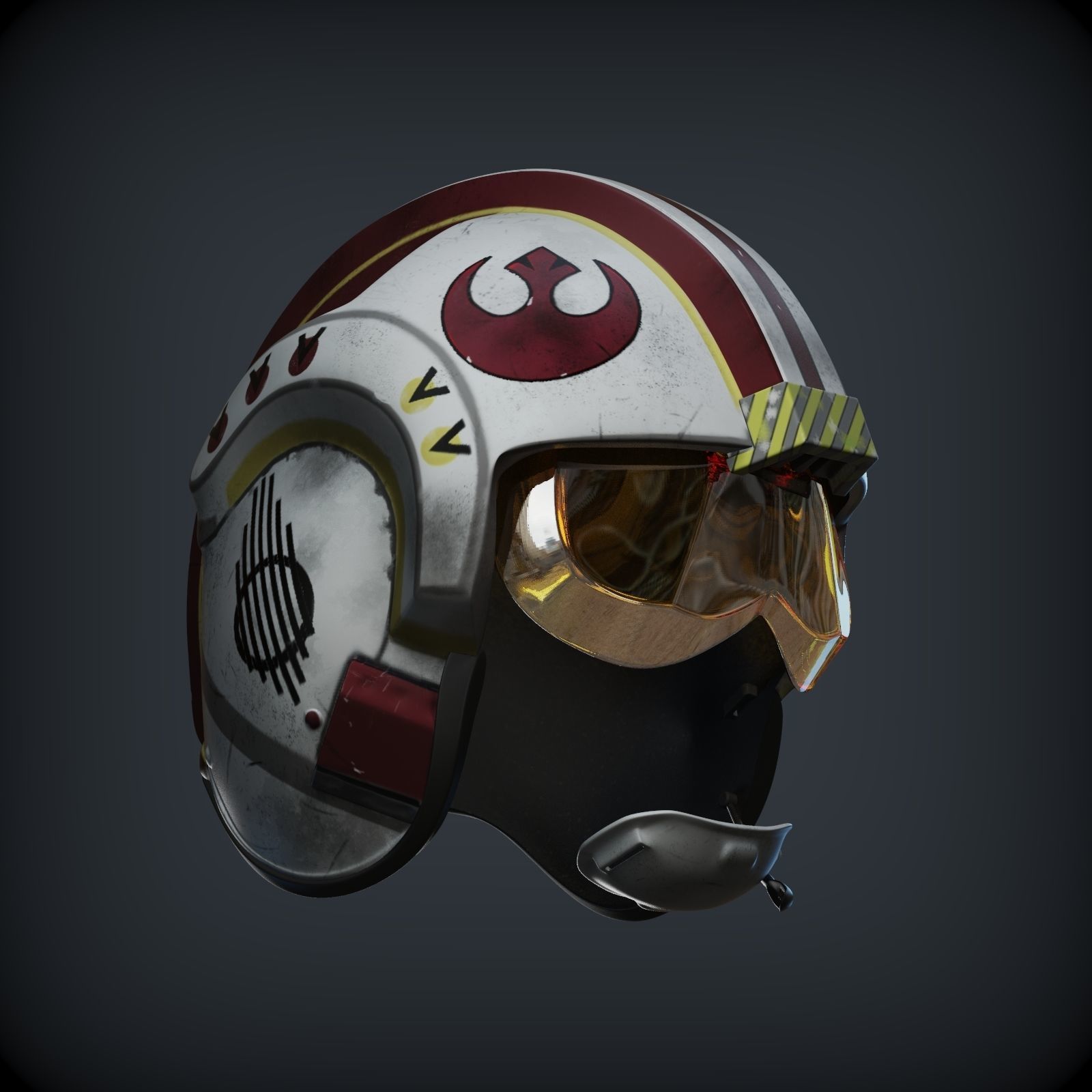 Luke Skywalker x wing pilot helmet from star wars 1to1 scale  3D print model_2