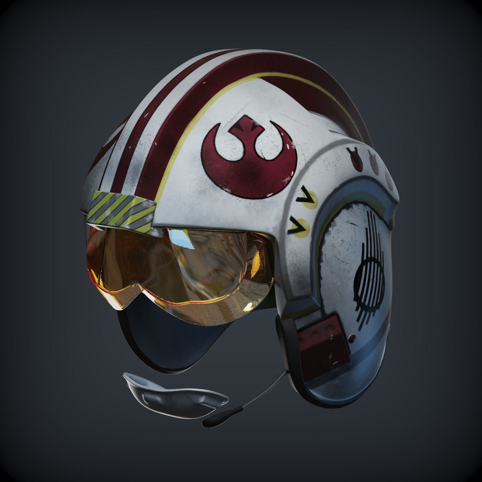 Luke Skywalker x wing pilot helmet from star wars 1to1 scale  3D print model_5