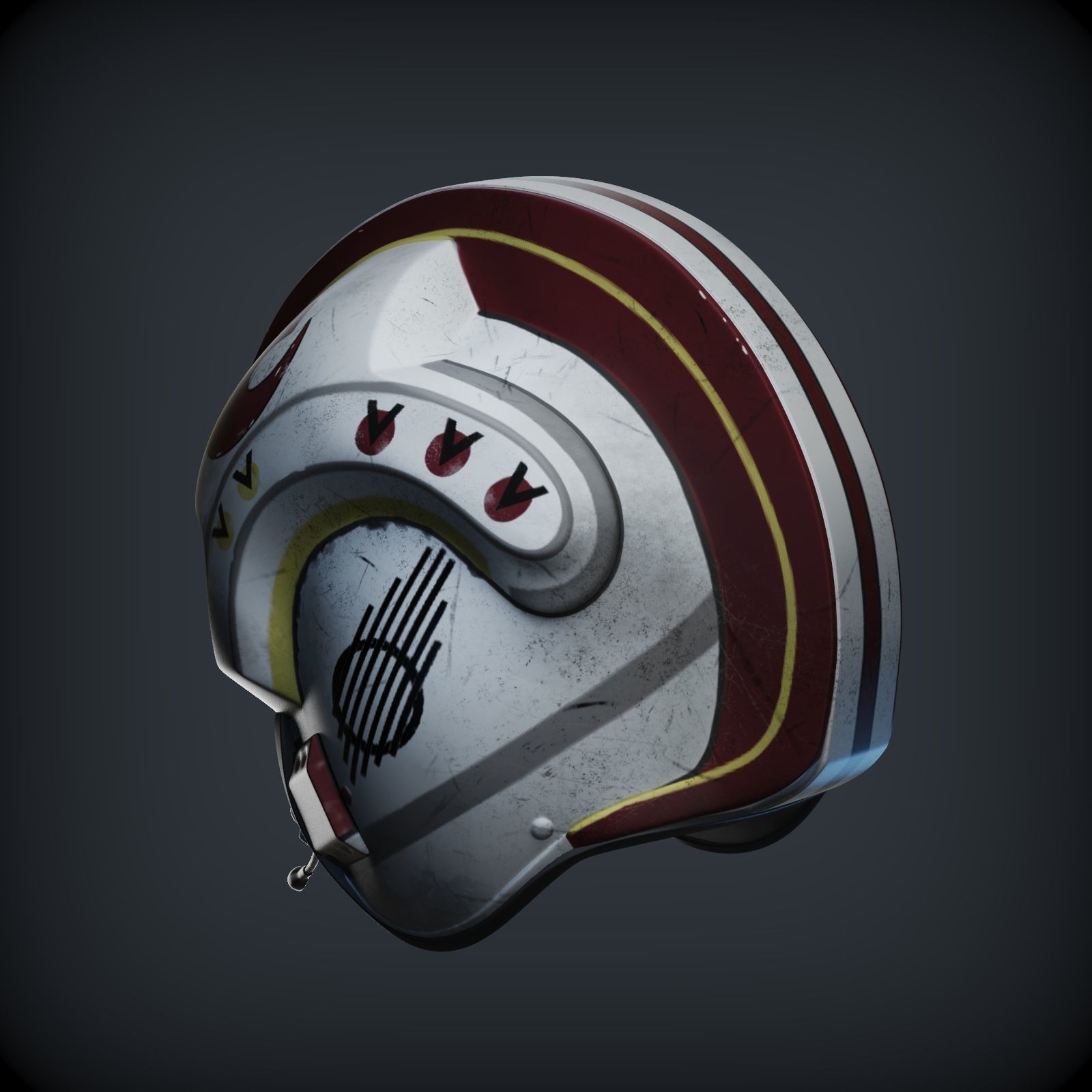 Luke Skywalker x wing pilot helmet from star wars 1to1 scale  3D print model_11