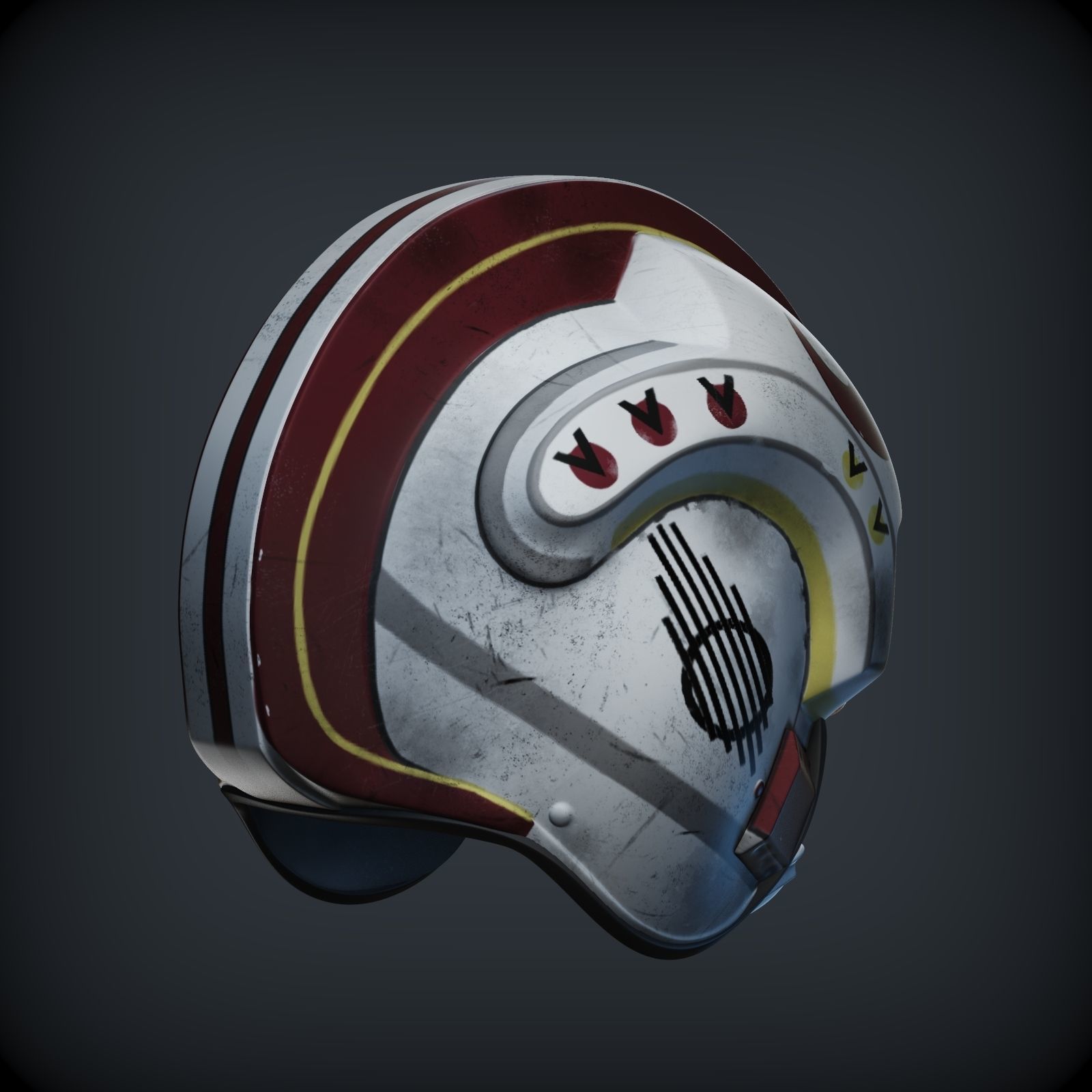 Luke Skywalker x wing pilot helmet from star wars 1to1 scale  3D print model_8