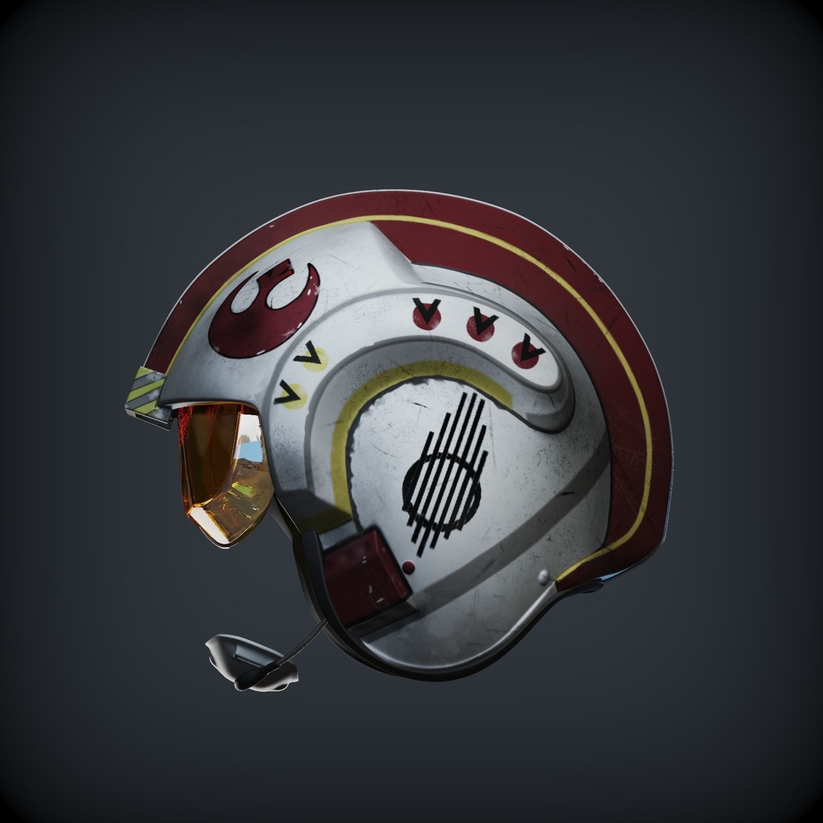 Luke Skywalker x wing pilot helmet from star wars 1to1 scale  3D print model_6