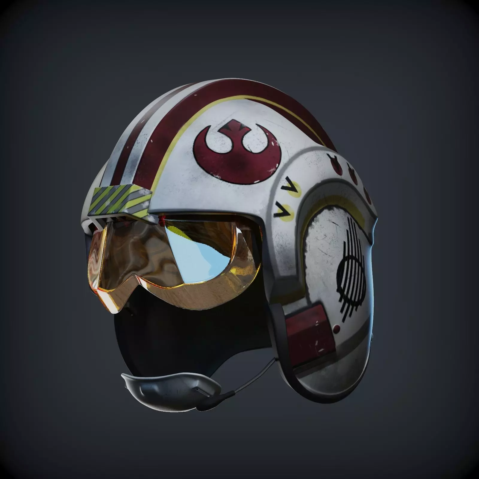 Luke Skywalker x wing pilot helmet from star wars 1to1 scale  3D print model_0