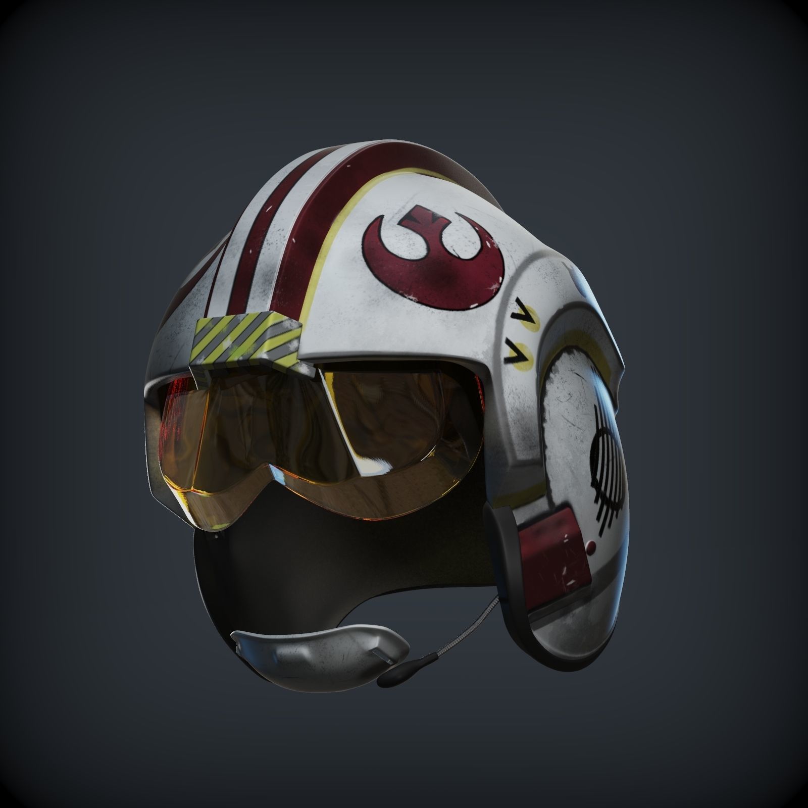 Luke Skywalker x wing pilot helmet from star wars 1to1 scale  3D print model_7