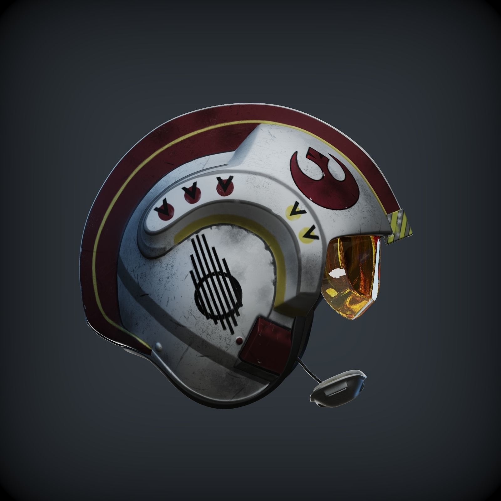 Luke Skywalker x wing pilot helmet from star wars 1to1 scale  3D print model_4