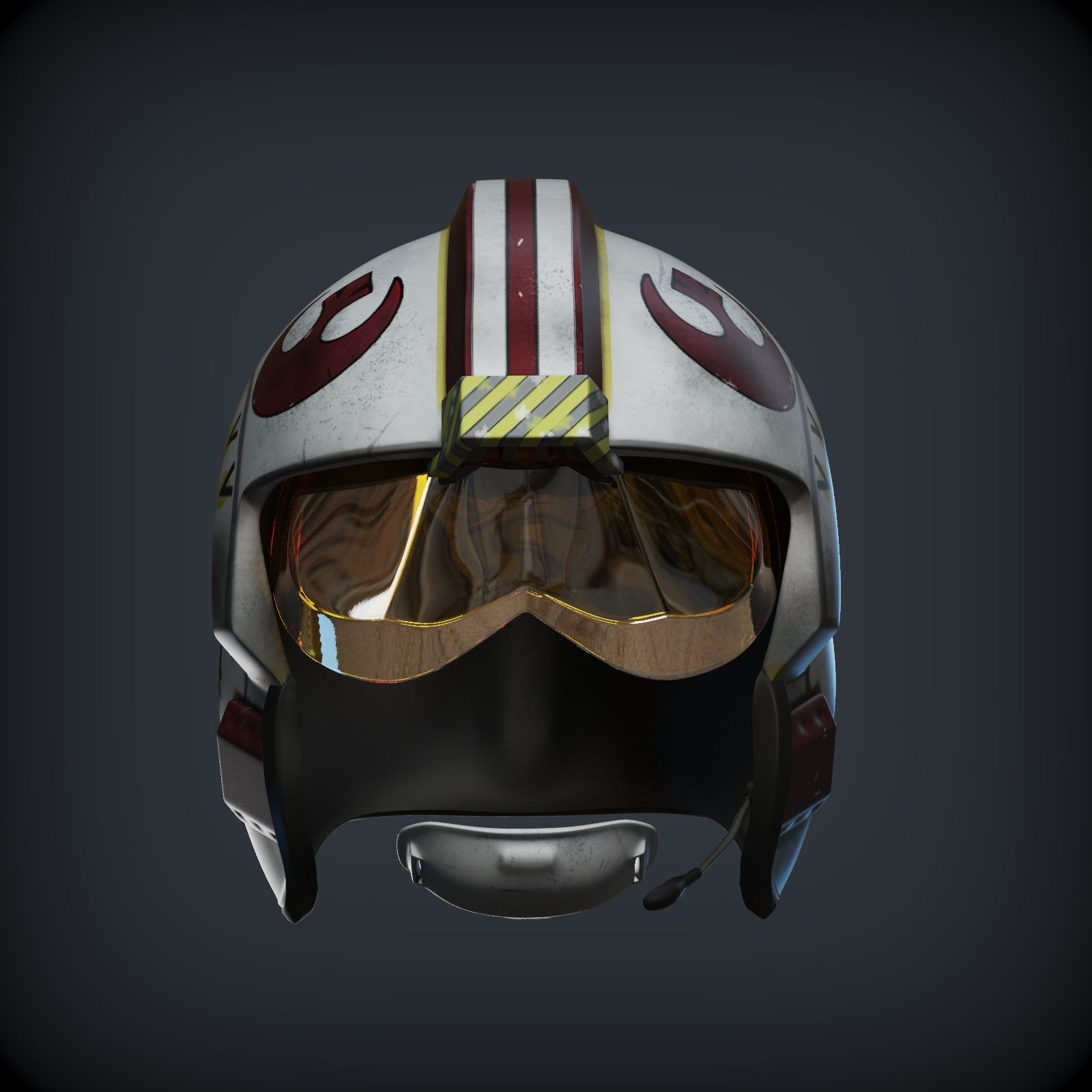Luke Skywalker x wing pilot helmet from star wars 1to1 scale  3D print model_1