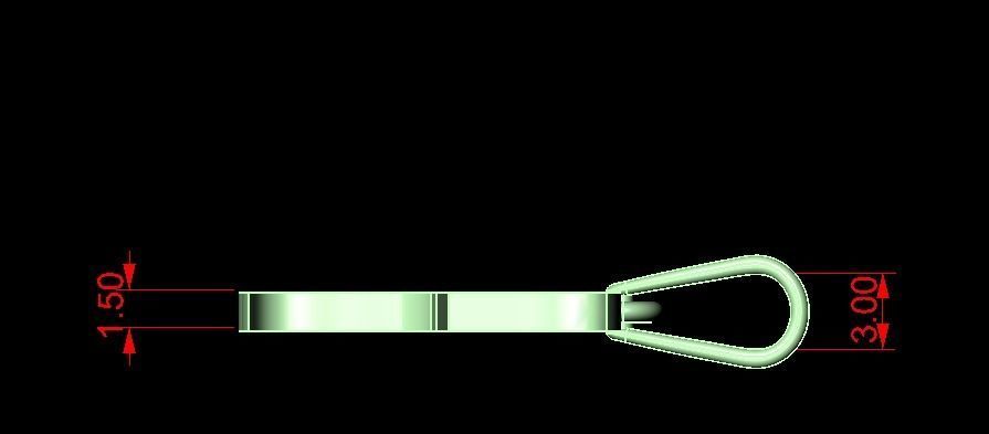 N alphabate pendant  3D print model_4