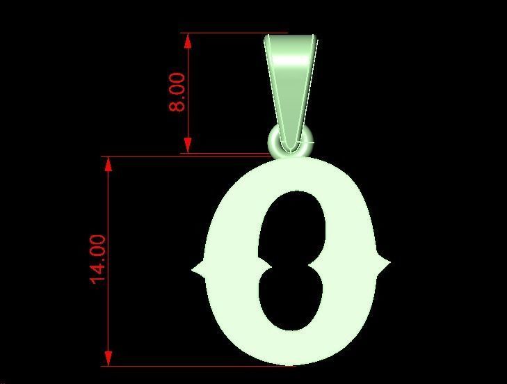 O alphabate pendant  3D print model_4