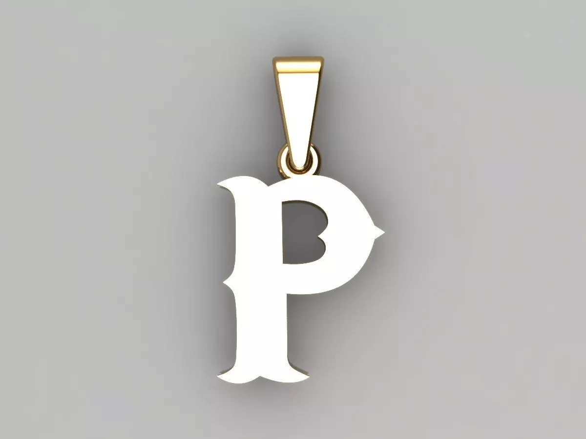 P alphabate pendant 3D print model