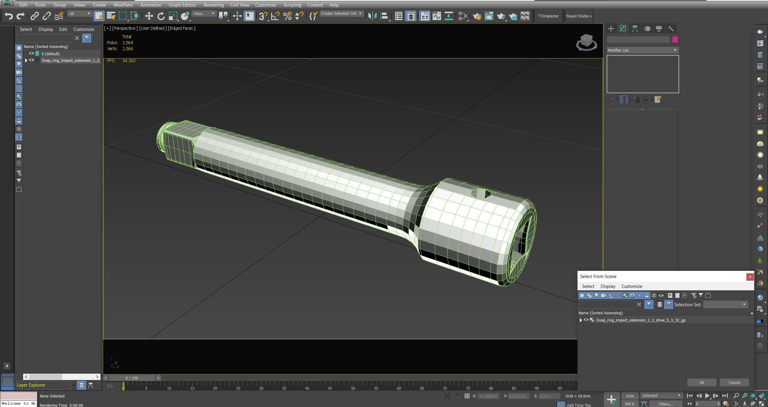 Snap Ring Impact Extension IMX52 Low-poly 3D model_25