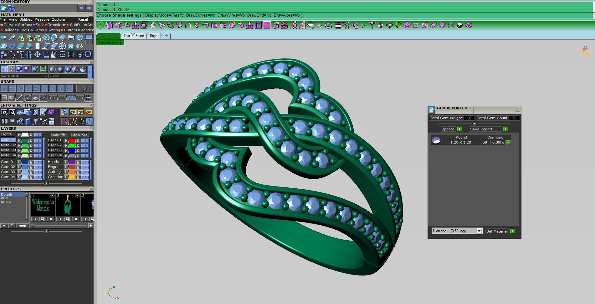 Heart diamond ring 3D print model_4
