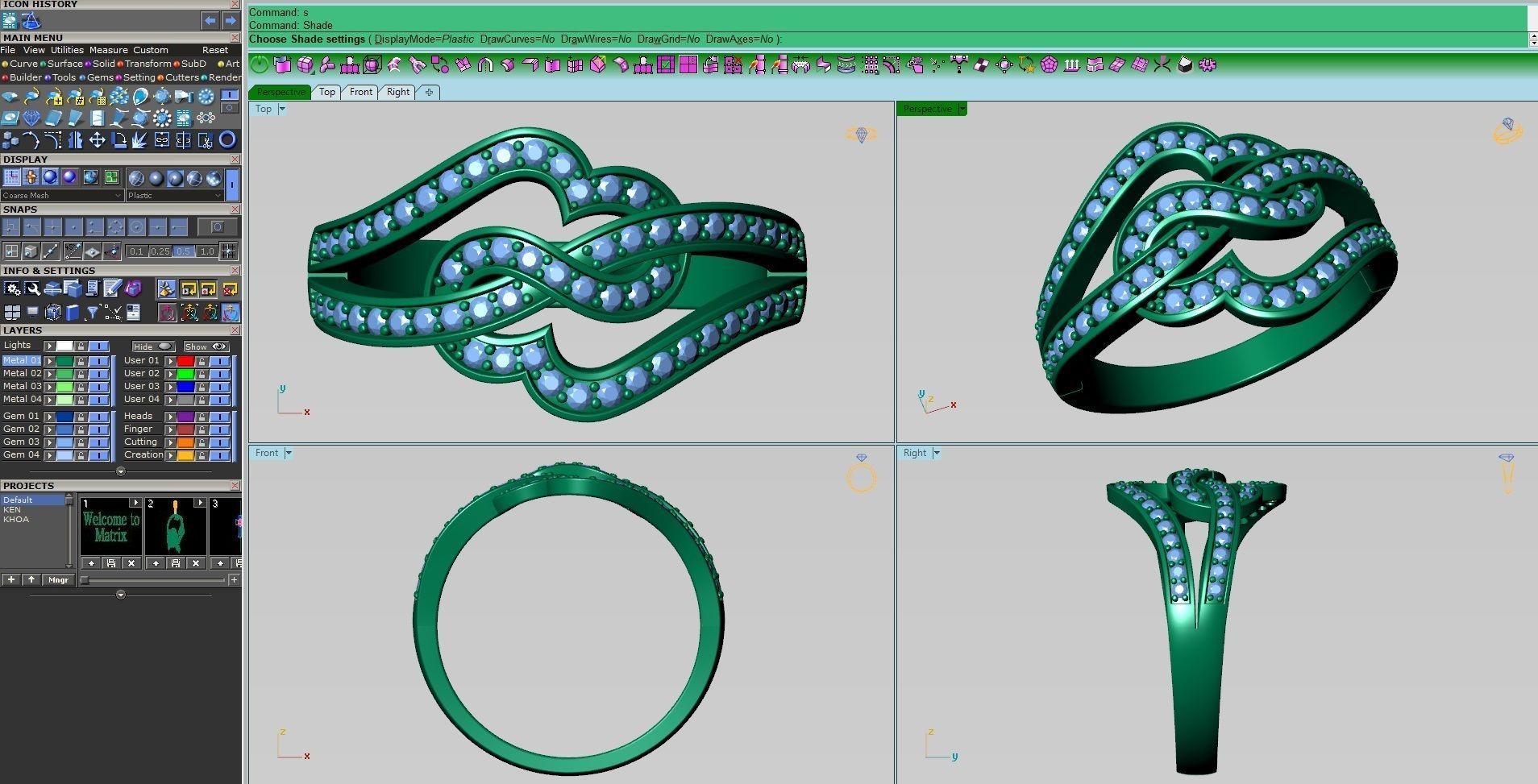 Heart diamond ring 3D print model_5