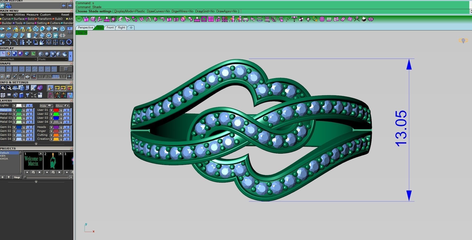 Heart diamond ring 3D print model_3