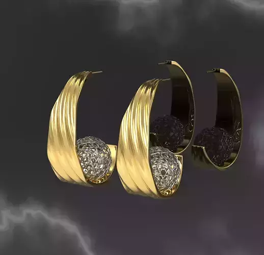 Earrings big hug 3D model