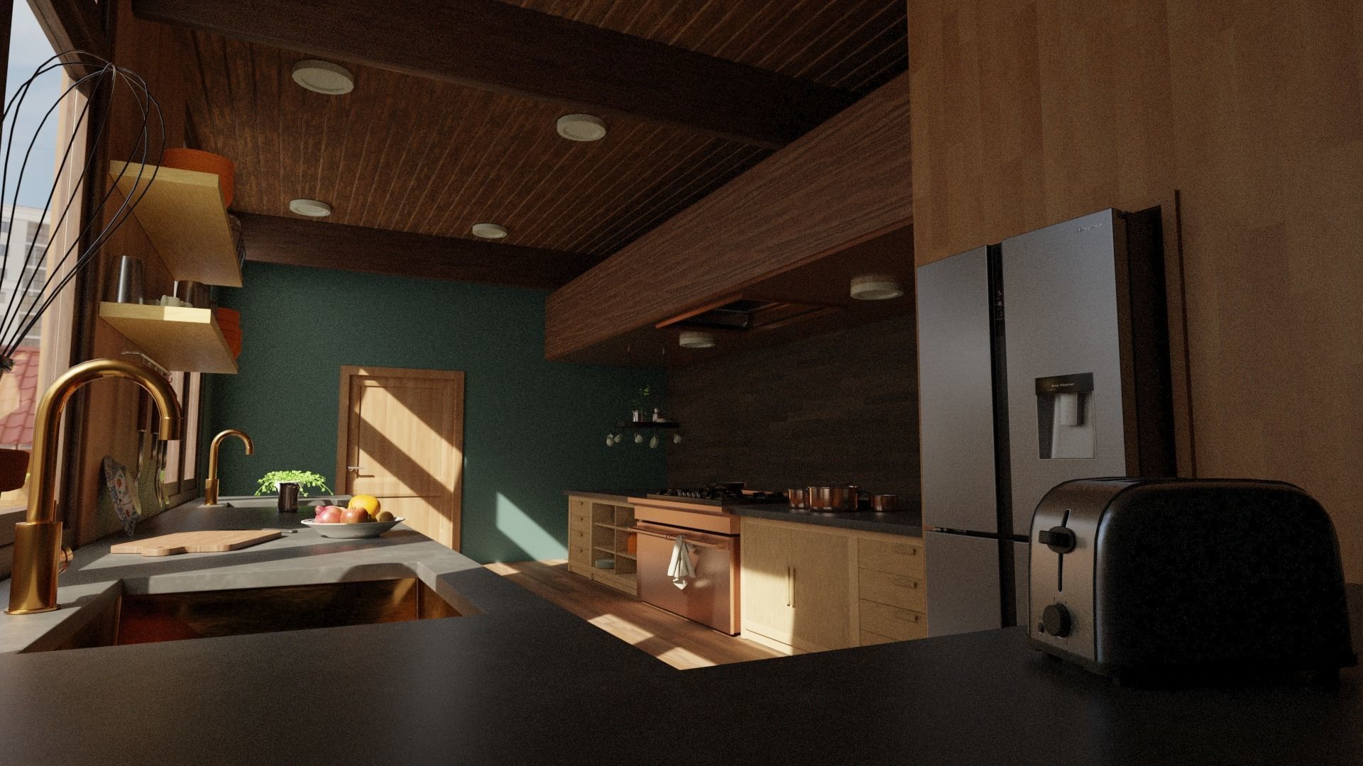 Moduler Kitchen 3D Model  Blender  Maya OBJ  GLB  FBX  MTL 3D model_1