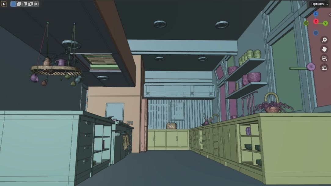 Moduler Kitchen 3D Model  Blender  Maya OBJ  GLB  FBX  MTL 3D model_9