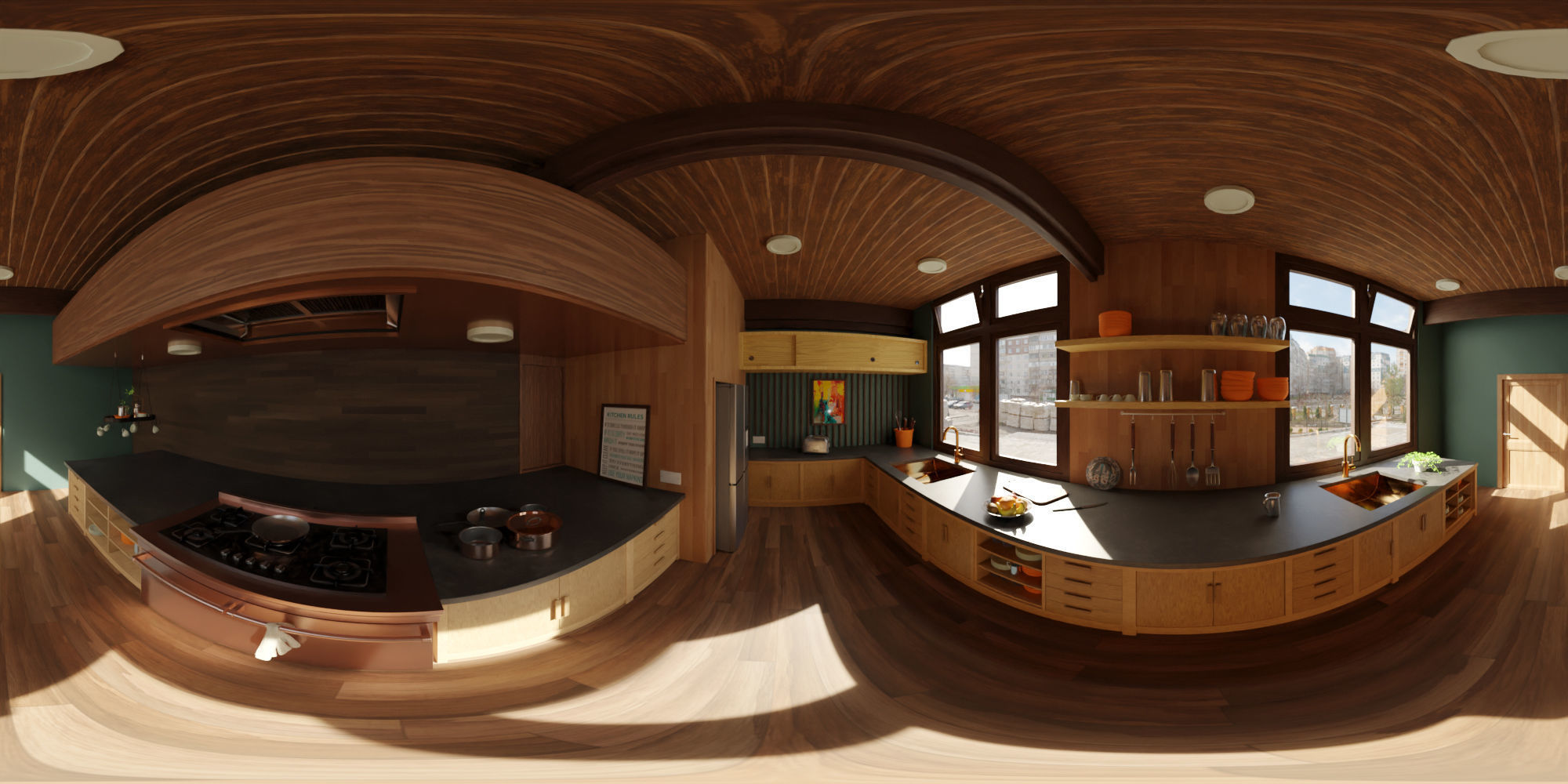 Moduler Kitchen 3D Model  Blender  Maya OBJ  GLB  FBX  MTL 3D model_3