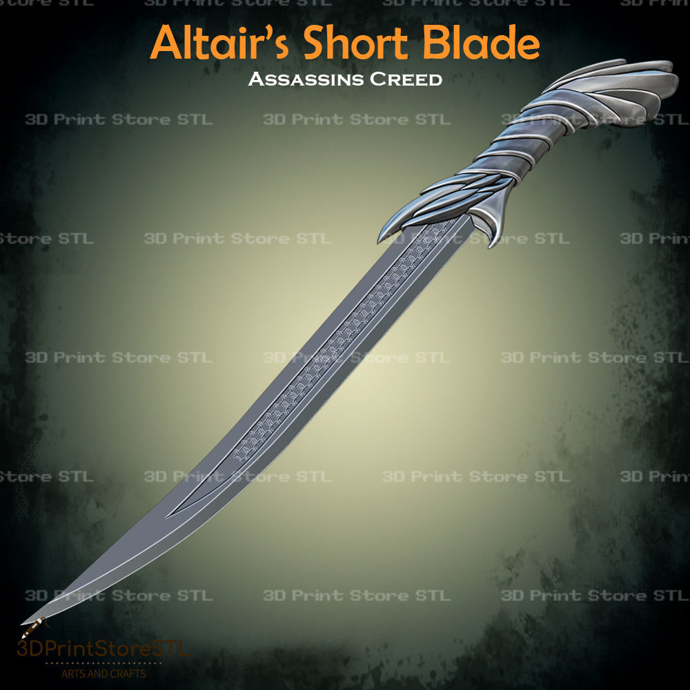 Altair Short Blade Cosplay Assassins Creed - STL File 3D print model_2