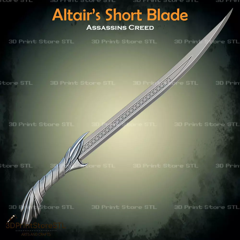 Altair Short Blade Cosplay Assassins Creed - STL File 3D print model_0