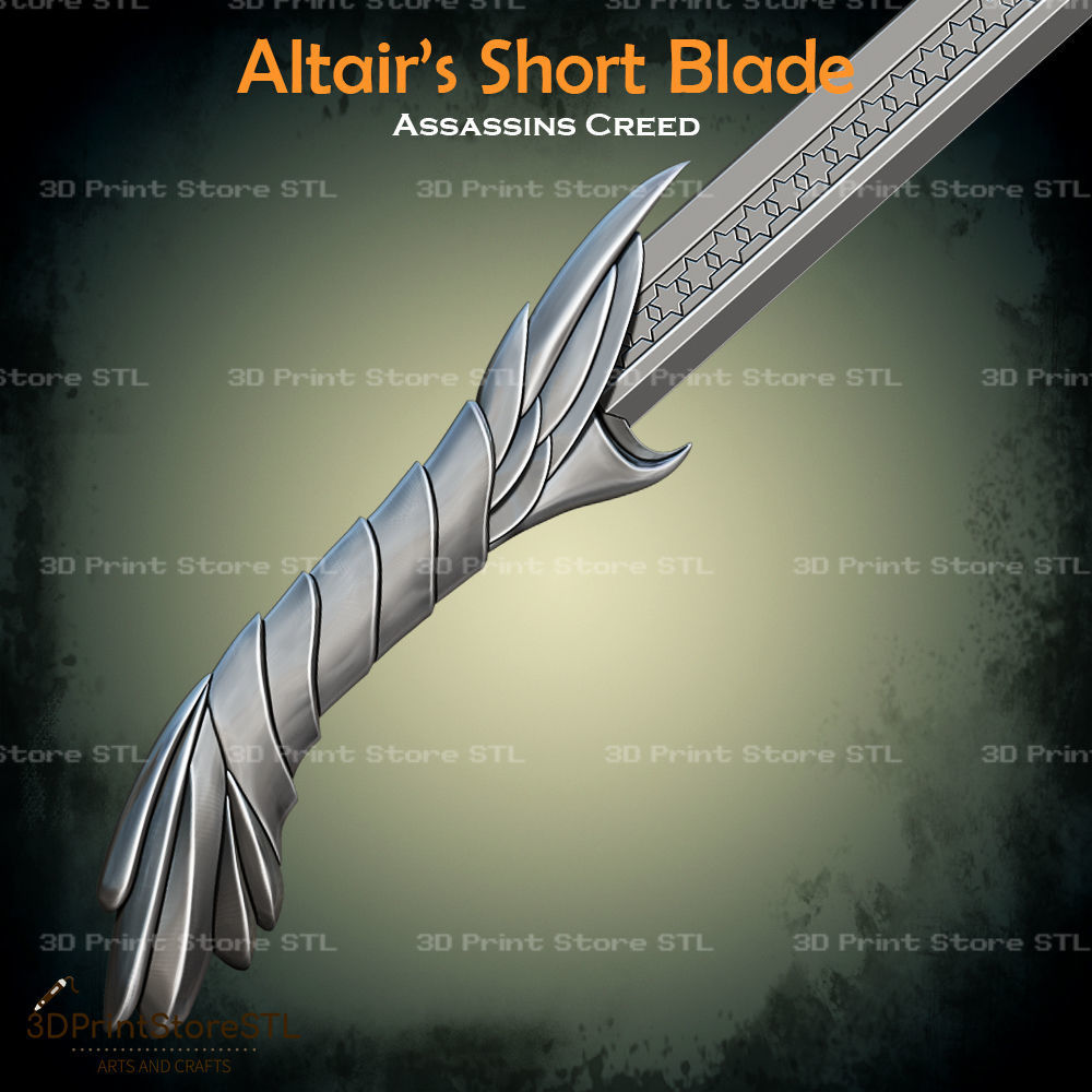 Altair Short Blade Cosplay Assassins Creed - STL File 3D print model_1