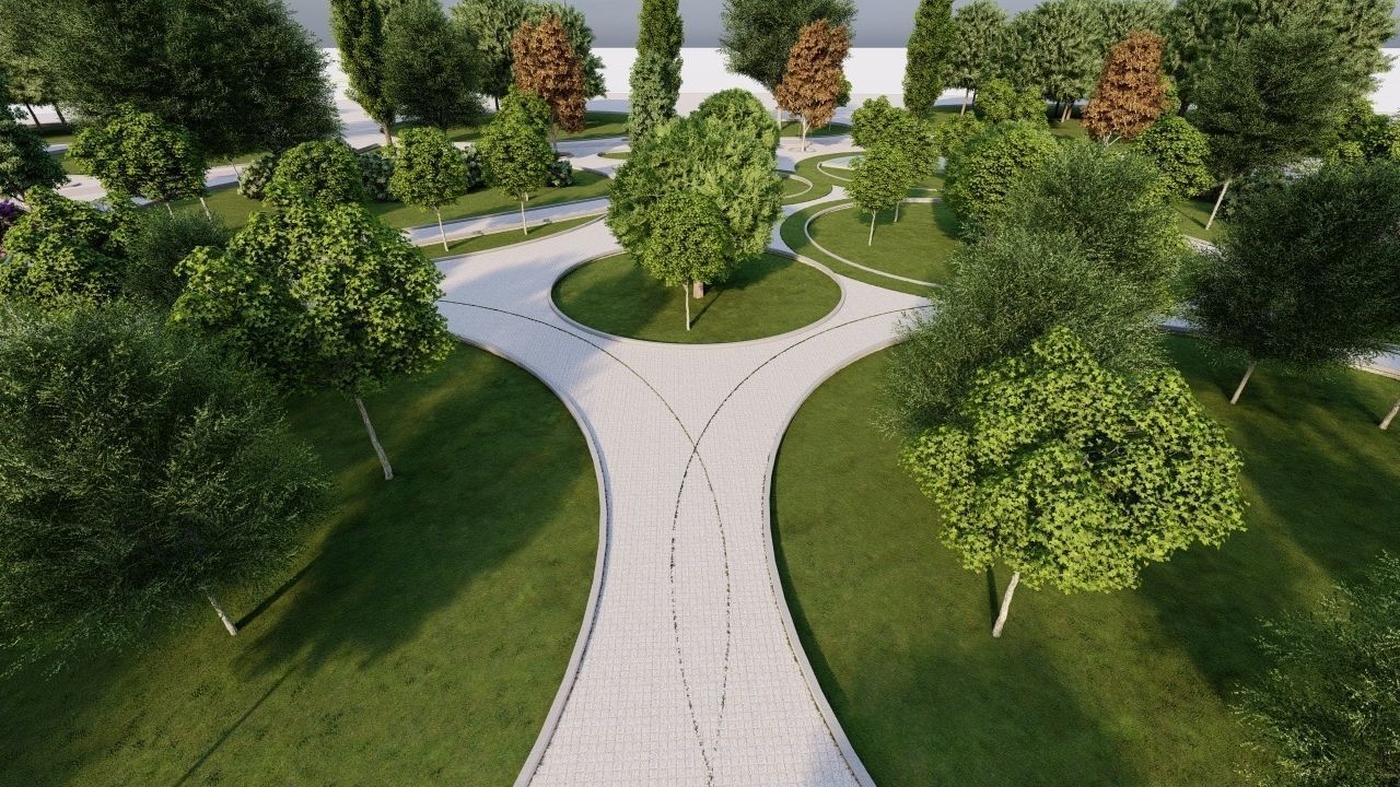 park-public park-Private Park Landscape 3D model_19