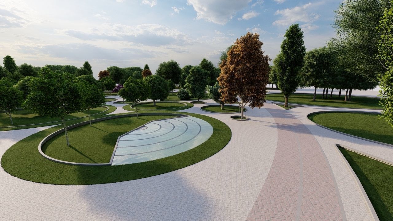 park-public park-Private Park Landscape 3D model_11