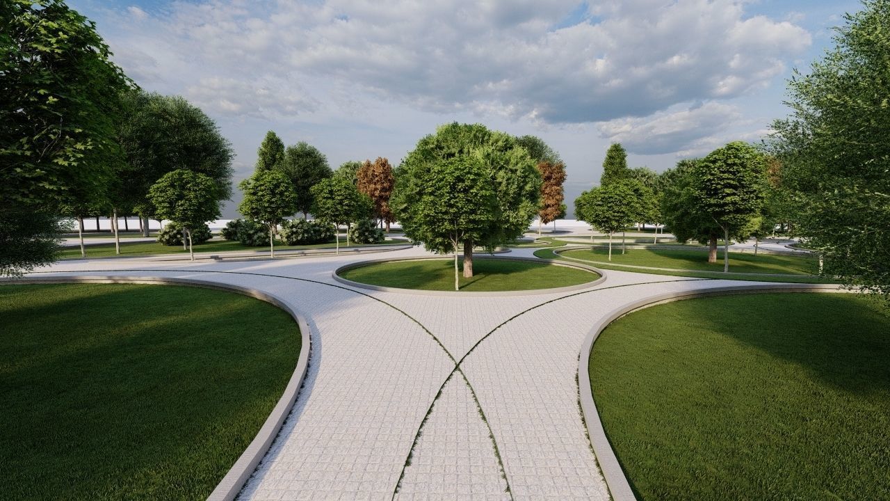 park-public park-Private Park Landscape 3D model_10