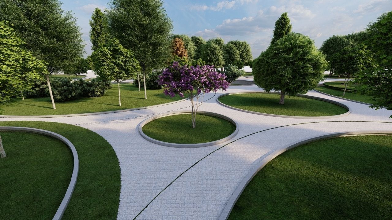 park-public park-Private Park Landscape 3D model_17