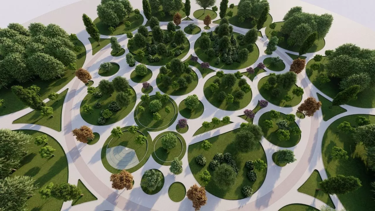 park-public park-Private Park Landscape 3D model_0