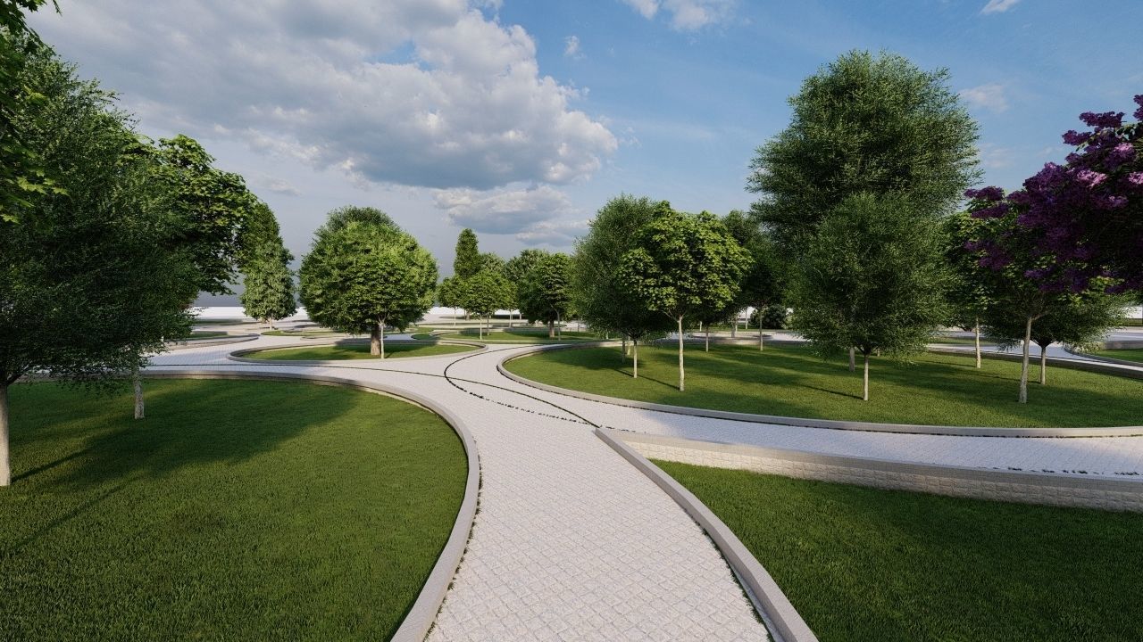 park-public park-Private Park Landscape 3D model_7