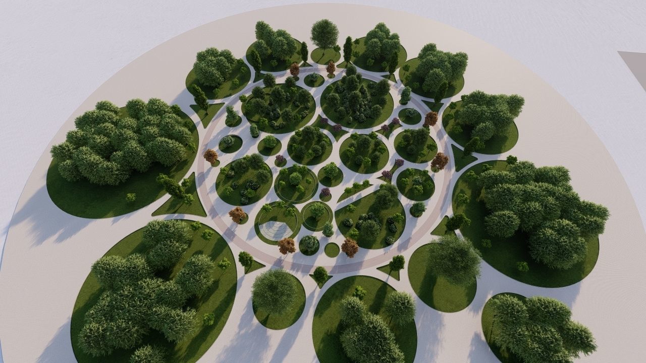 park-public park-Private Park Landscape 3D model_9