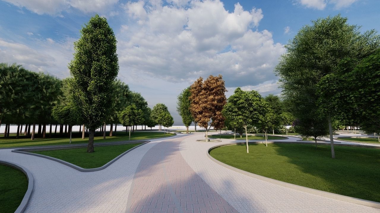 park-public park-Private Park Landscape 3D model_8