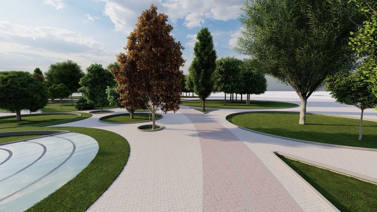 park-public park-Private Park Landscape 3D model_20