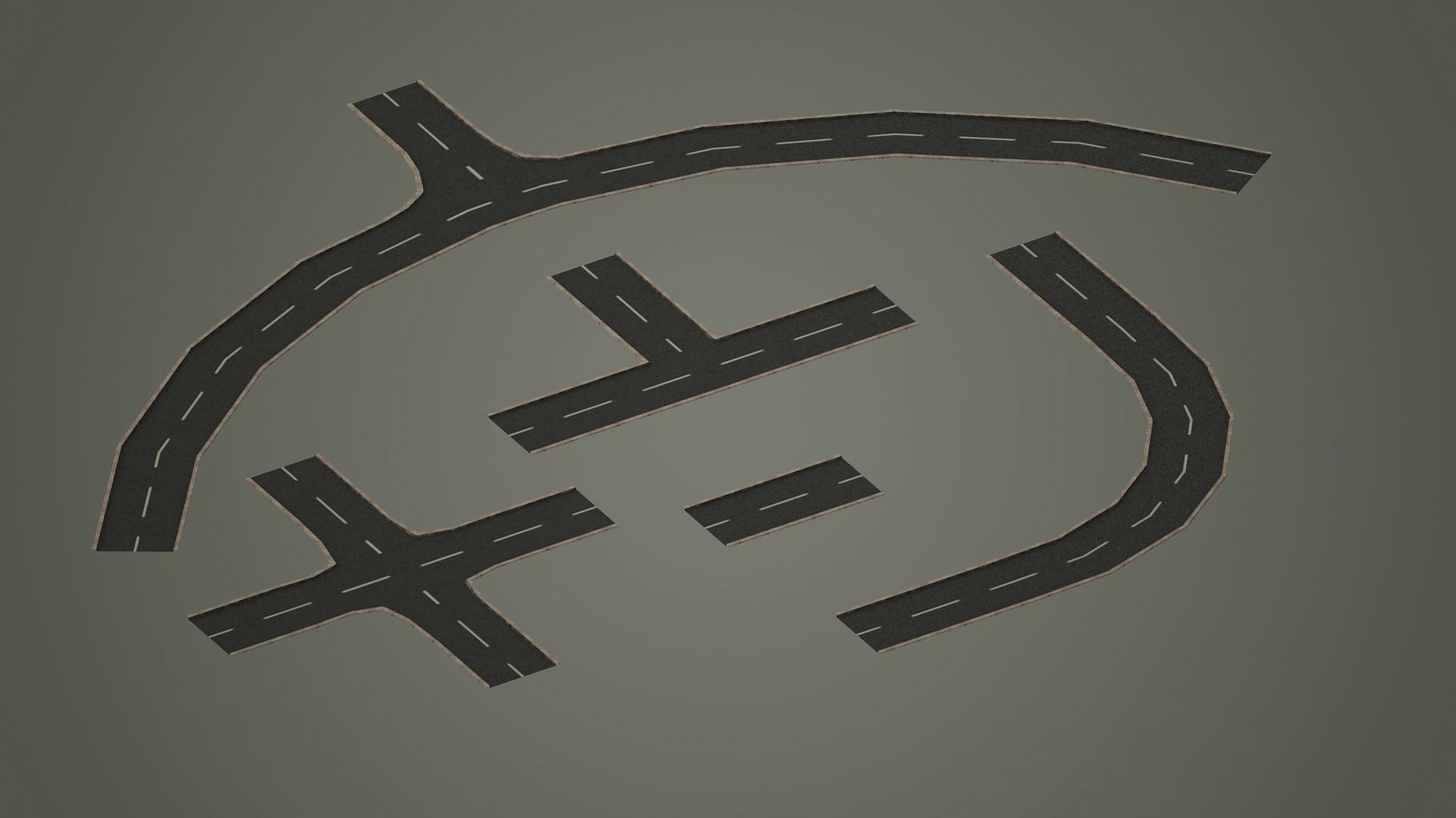 Road Pack - Extended Low-poly  3D model_2