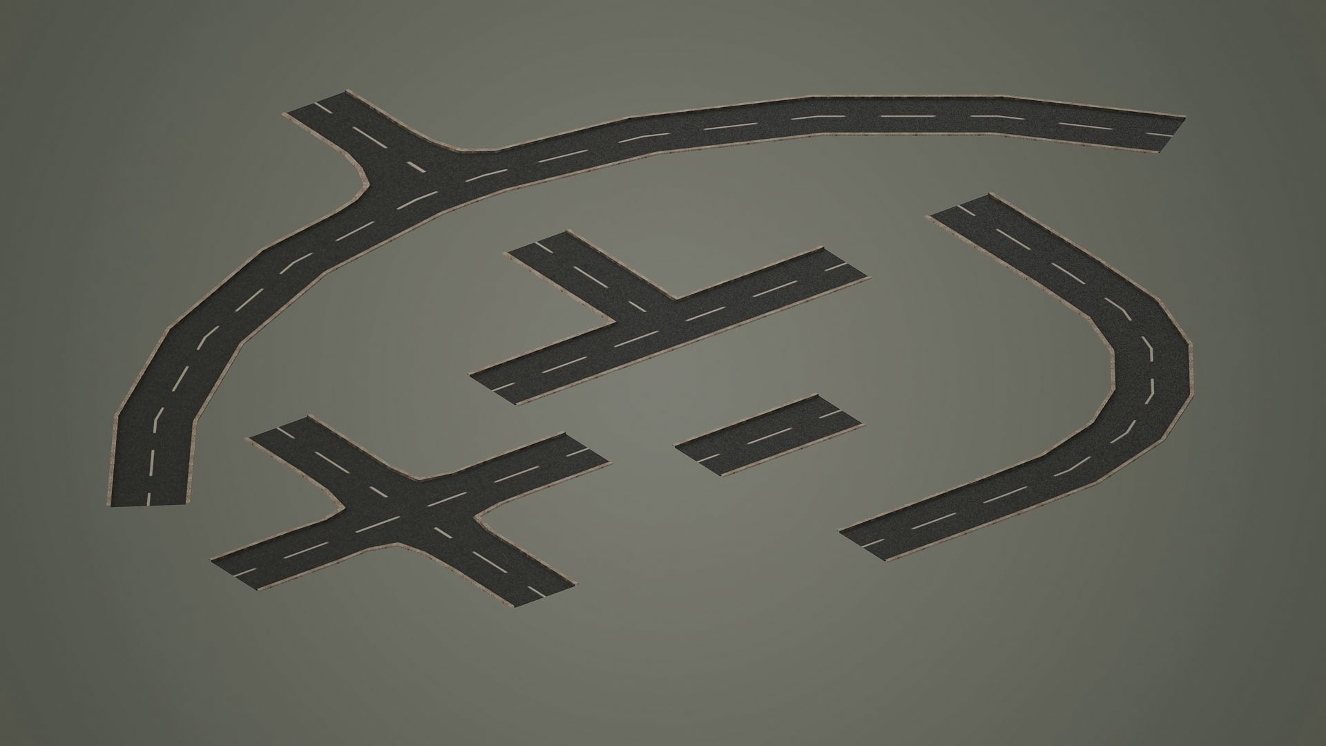 Road Pack - Extended Low-poly  3D model_4