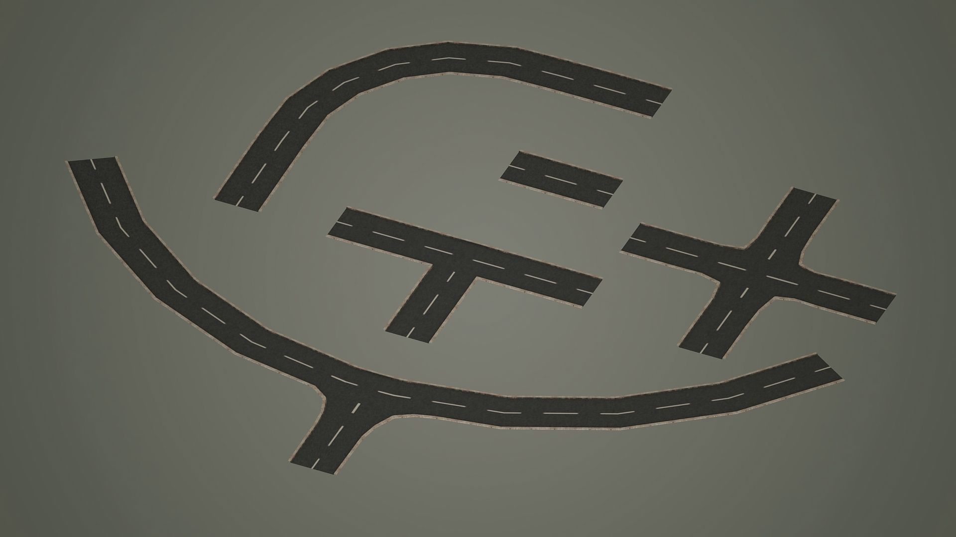 Road Pack - Extended Low-poly  3D model_3