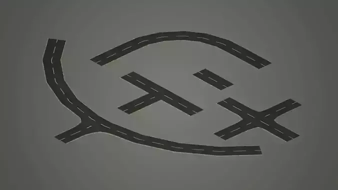 Road Pack - Extended Low-poly  3D model
