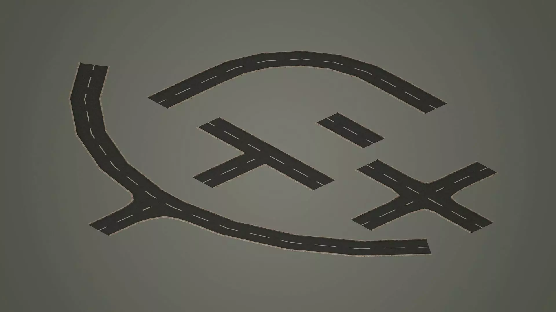 Road Pack - Extended Low-poly  3D model_0