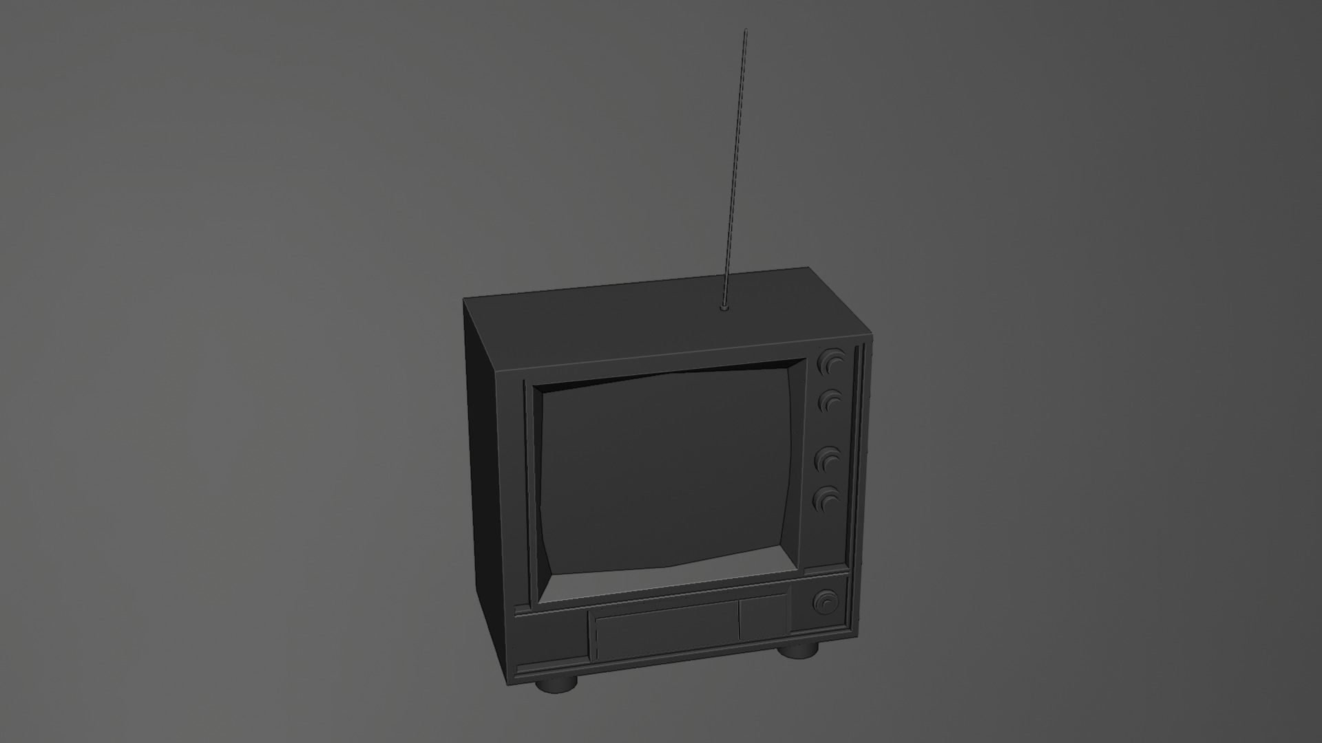 Antique TV Old Television Low-poly 3D model_5