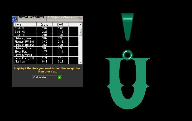 U alphabate pendant  3D print model_5