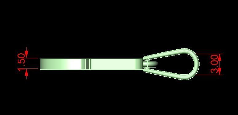 U alphabate pendant  3D print model_3