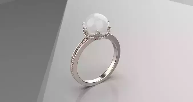jewelry crown silver twist gold pearl ring 3d model 3D print model
