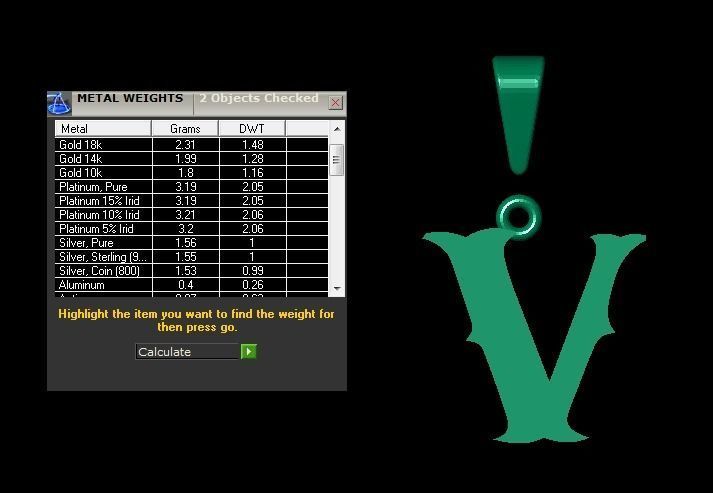 V alphabate pendant  3D print model_5
