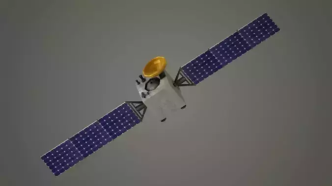 satellite space parts vr low poly spaceship kit satalite 3D model