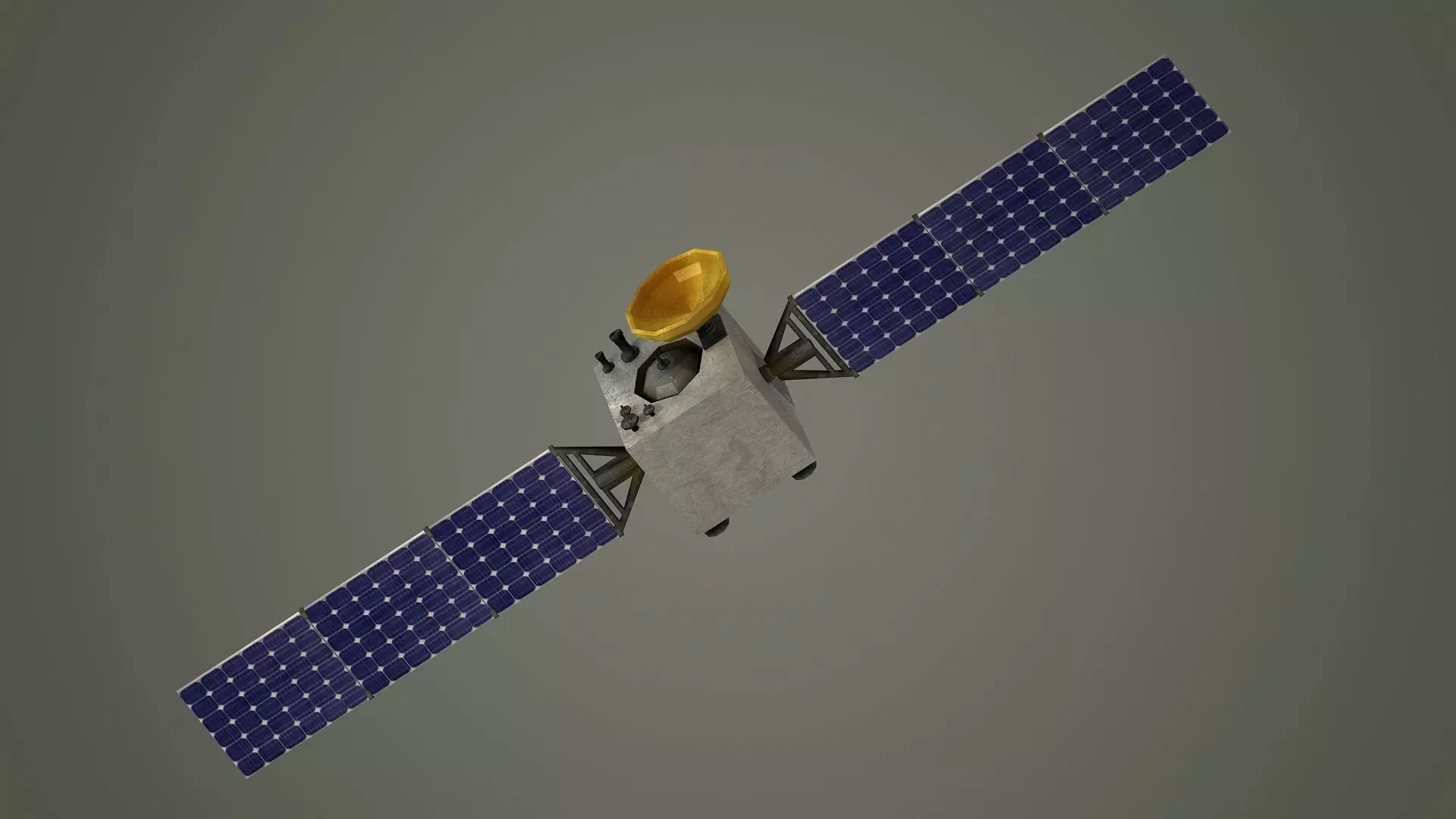 satellite space parts vr low poly spaceship kit satalite 3D model_0