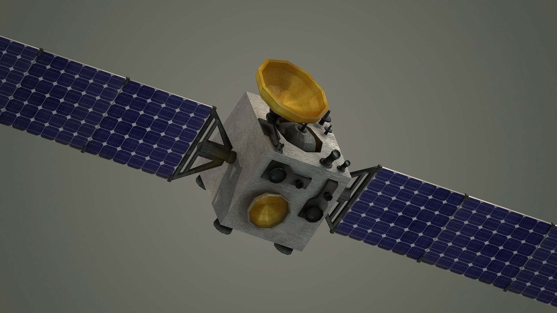 satellite space parts vr low poly spaceship kit satalite 3D model_2