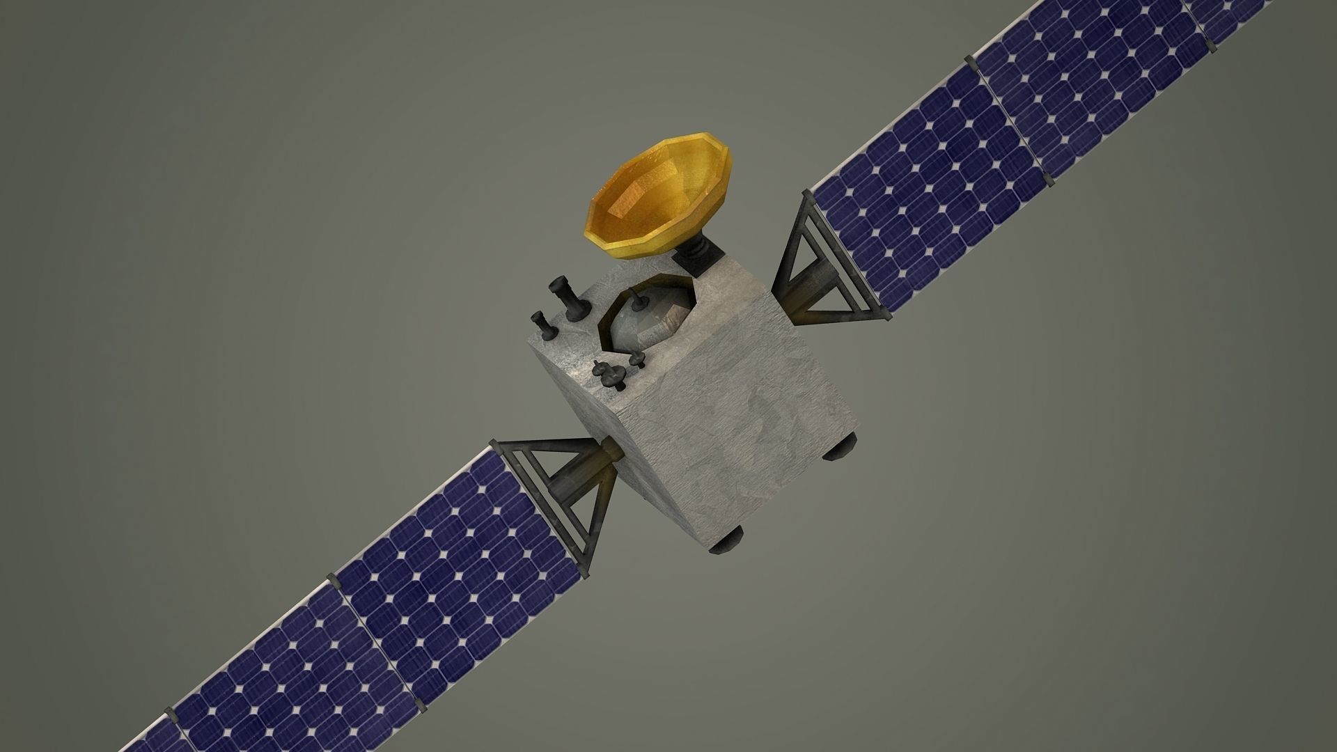 satellite space parts vr low poly spaceship kit satalite 3D model_3