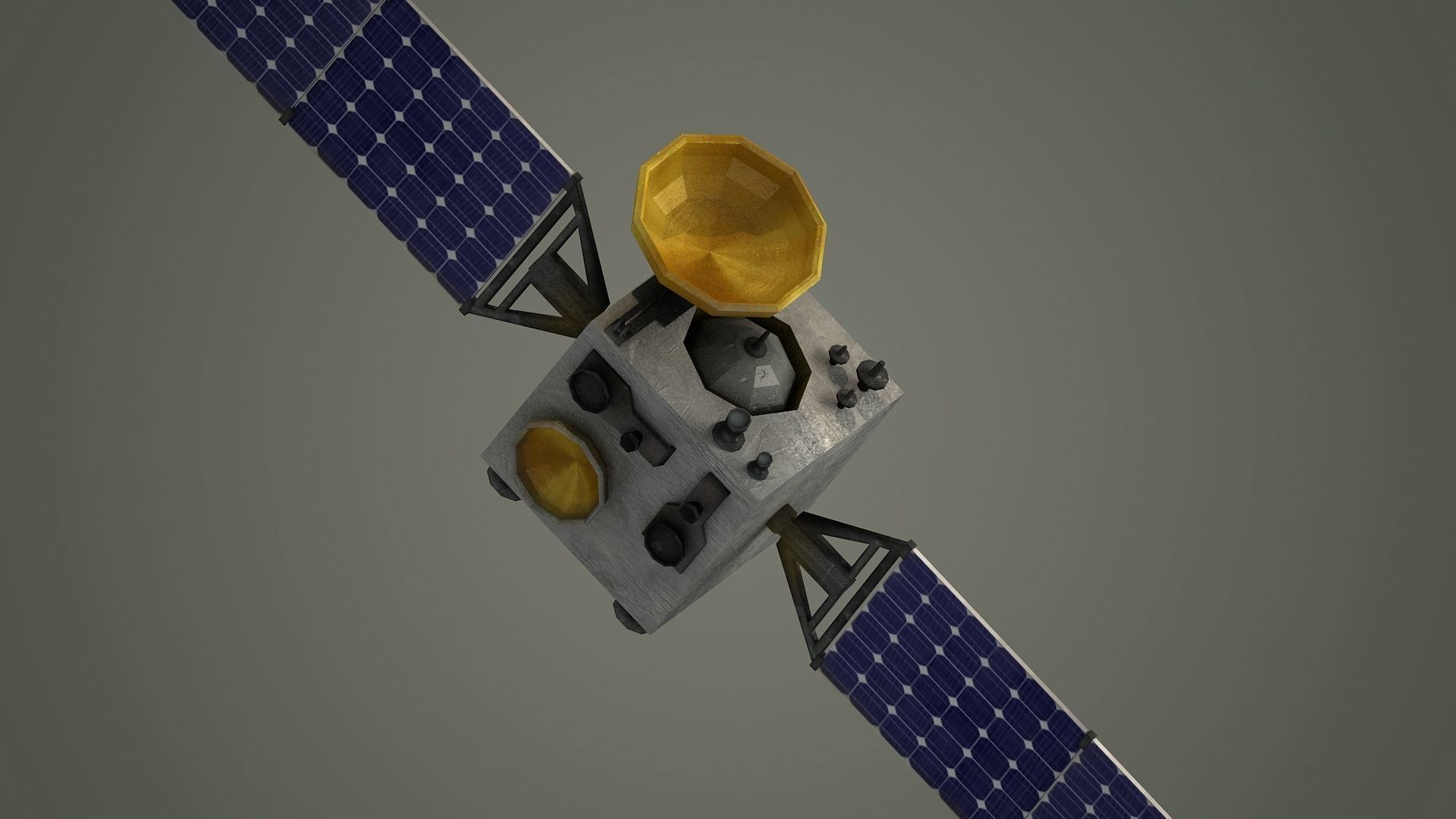 satellite space parts vr low poly spaceship kit satalite 3D model_4